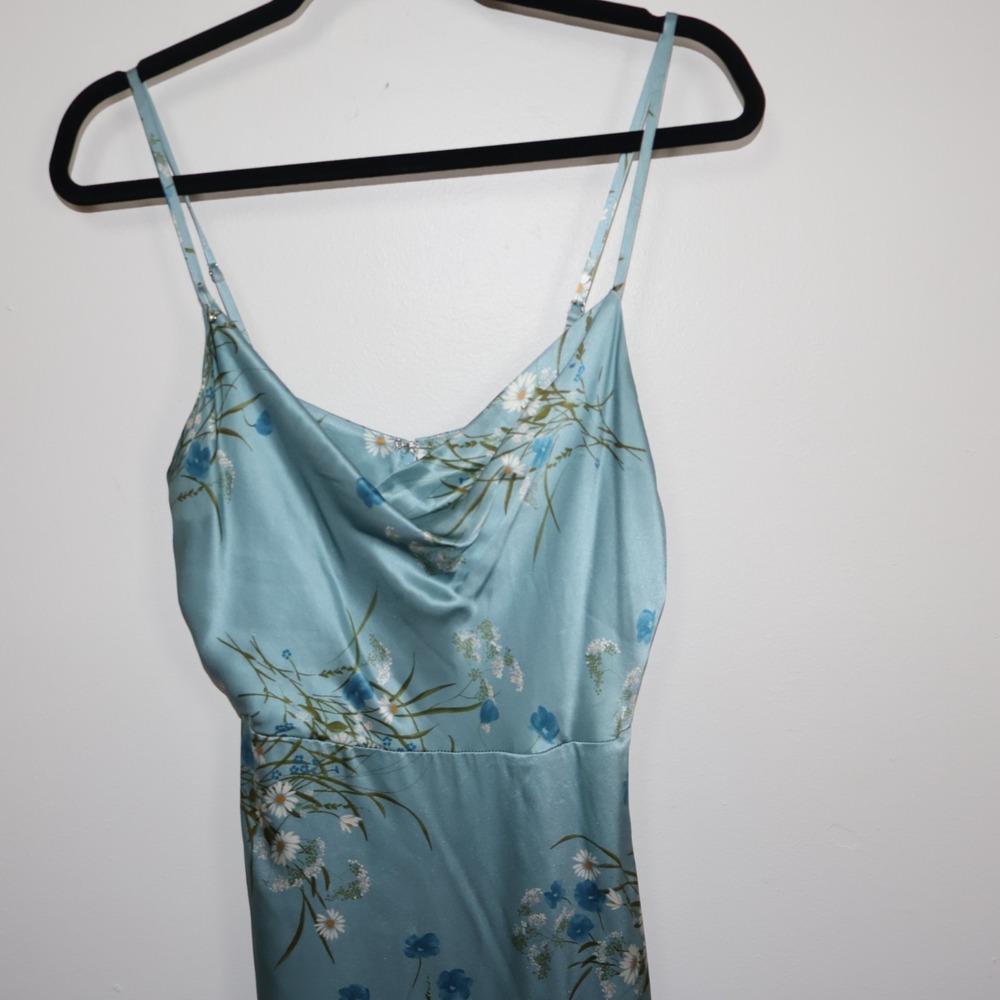 Reformation Dress Size 6 Blue Flora Devora Silk Lago Wedding Guest Bridesmaid - Picture 4 of 10